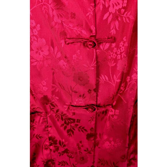 Bloomingdales Asian 3 Peice complete Vtge PJ's with bag Sz M never worn Magenta - Picture 6 of 15